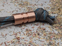 Wide Edge Medium Copper Bead With 2 Grooves and a Free Paracord Lanyard