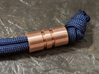 Wide Edge Medium Copper Bead With 2 Grooves and a Free Paracord Lanyard