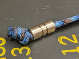Wide Edge Medium Brass Bead With 2 Grooves and a Free Paracord Lanyard