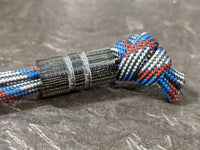 Wide Edge Medium Black Micarta Bead With 2 Grooves and a Free Paracord Lanyard