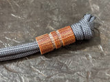 Wide Edge Medium Natural Micarta Bead With 2 Grooves and a Free Paracord Lanyard