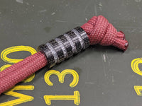Medium Black Micarta Lanyard Bead With 4 Grooves and a Free Paracord Lanyard
