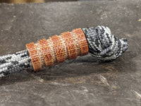 Medium Natural Micarta Lanyard Bead With 4 Grooves and a Free Paracord Lanyard