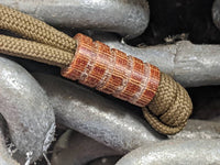 Medium Natural Micarta Lanyard Bead With 4 Grooves and a Free Paracord Lanyard