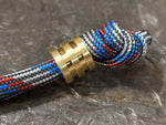 Small Brass Lanyard Bead with 2 Grooves and a Free Paracord Lanyard