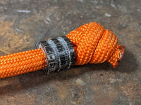 Small Black Micarta Lanyard Bead with 2 Grooves and a Free Paracord Lanyard