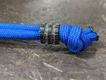 Small Black Micarta Lanyard Bead with 2 Grooves and a Free Paracord Lanyard