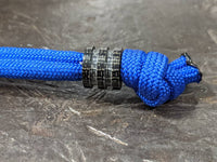 Small Black Micarta Lanyard Bead with 2 Grooves and a Free Paracord Lanyard