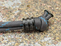 Small Black Micarta Lanyard Bead with 2 Grooves and a Free Paracord Lanyard
