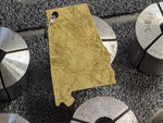 Brass State of Alabama key chain with Patina