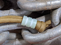 Medium Jade Green G10 Lanyard Bead With Two Grooves and a Free Paracord Lanyard