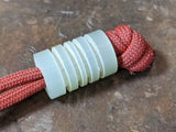 Large Jade Green G10 Lanyard Bead with Free Paracord Lanyard