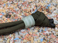Small Jade Green G10 Lanyard Bead with 2 Grooves and a Free Paracord Lanyard