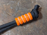 Medium Orange G10 Lanyard Bead With Four Grooves and a Free Paracord Lanyard