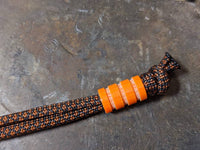 Medium Orange G10 Lanyard Bead With Three Grooves and a Free Paracord Lanyard
