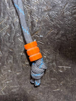 Medium Orange G10 Lanyard Bead With Two Grooves and a Free Paracord Lanyard