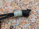 Medium Jade Green G10 Lanyard Bead With Two Grooves and a Free Paracord Lanyard