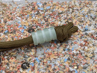 Medium Jade Green G10 Lanyard Bead with 3 Grooves and a Free Paracord Lanyard