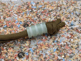 Medium Jade Green G10 Lanyard Bead with 3 Grooves and a Free Paracord Lanyard