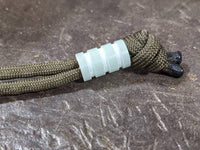 Medium Jade Green G10 Lanyard Bead with 3 Grooves and a Free Paracord Lanyard