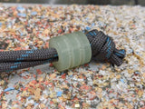 Large Jade Green G10 Lanyard Bead With Two Grooves and a Free Paracord Lanyard