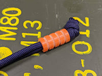 Medium Orange G10 Lanyard Bead With Four Grooves and a Free Paracord Lanyard