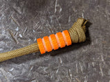 Medium Orange G10 Lanyard Bead With Four Grooves and a Free Paracord Lanyard