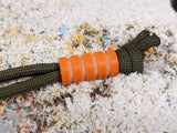 Medium Orange G10 Lanyard Bead With Four Grooves and a Free Paracord Lanyard