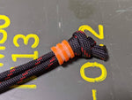 Small Orange G10 Lanyard Bead with 2 Grooves and a Free Paracord Lanyard