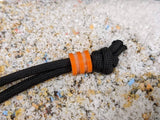 Small Orange G10 Lanyard Bead with 2 Grooves and a Free Paracord Lanyard