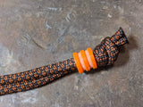 Small Orange G10 Lanyard Bead with 2 Grooves and a Free Paracord Lanyard