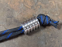 Large Titanium Lanyard Bead With 5 Grooves and a Free Paracord Lanyard