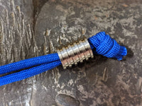 Large Titanium Lanyard Bead With 5 Grooves and a Free Paracord Lanyard