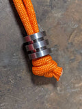 Large Titanium Lanyard Bead With Two Grooves and a Free Paracord Lanyard