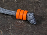 Large Orange G10 Lanyard Bead With Two Grooves and a Free Paracord Lanyard