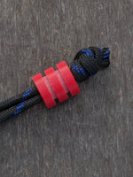 Large Red G10 Lanyard Bead With Two Grooves and a Free Paracord Lanyard