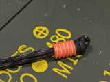 Large Orange G10 Lanyard Bead With 5 Grooves and a Free Paracord Lanyard