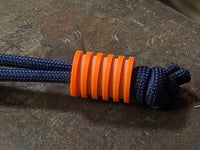 Large Orange G10 Lanyard Bead With 5 Grooves and a Free Paracord Lanyard