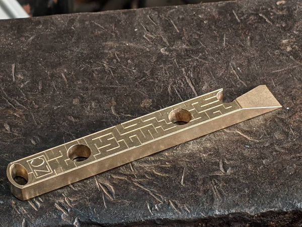 Brass Maze Pattern Pry Bar