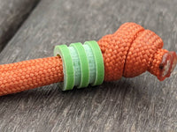 Small Acid Green G10 Lanyard Bead with 2 Grooves and a Free Paracord Lanyard