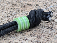 Small Acid Green G10 Lanyard Bead with 2 Grooves and a Free Paracord Lanyard