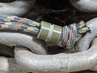 Medium OD Green G10 Lanyard Bead With One Groove and a Free Paracord Lanyard