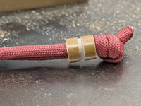Medium Coyote Tan G10 Lanyard Bead With One Groove and a Free Paracord Lanyard