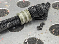 Small OD Green G10 Lanyard Bead with 2 Grooves and a Free Paracord Lanyard