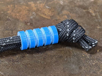 Medium Blue G10 Lanyard Bead With Four Grooves and a Free Paracord Lanyard