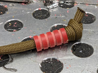 Medium Red G10 Lanyard Bead With Four Grooves and a Free Paracord Lanyard