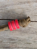 Large Red G10 Lanyard Bead With Two Grooves and a Free Paracord Lanyard