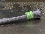 Small Acid Green G10 Lanyard Bead with 2 Grooves and a Free Paracord Lanyard