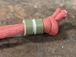 Medium OD Green G10 Lanyard Bead With One Groove and a Free Paracord Lanyard