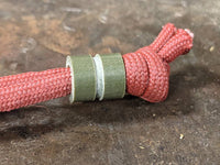 Medium OD Green G10 Lanyard Bead With One Groove and a Free Paracord Lanyard